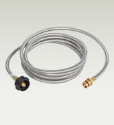 GasSaf 12FT Propane Hose, Stainless Steel Propane Adapter Hose, 1 lb to 20 lb Converter Propane T...
