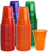 EcoDispose 16 Oz Plastic Cups, 4 Colours Assorted Spill Proof Reusable Cups, BPA-Free, Perfect fo...