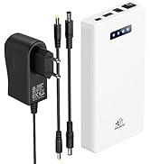 melasta Rechargeable 12V 5200mAh Battery Pack with 12V 9V DC and 5V USB Output, Lithium ion Batte...