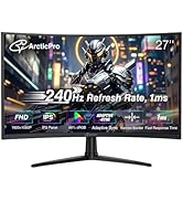 ArcticPro 27inch 240Hz Curved Gaming Monitor, FHD 1080p, 1ms Response Time, 4000:1 Contrast, PC M...
