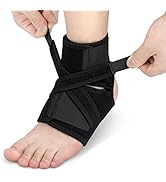 Ankle Support Brace, Adjustable Compression Foot Drop Ankle Brace, Breathable Neoprene Sprain Pla...