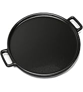 Home-Complete Cast Iron Pizza Pan-14” Skillet for Cooking, Baking, Grilling-Durable, Long Lasting...