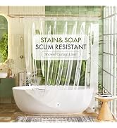 Bathway Shower Curtain Liner, Clear Shower Curtain Liner 72x75 PEVA Waterproof Shower Curtain Lin...