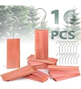 Woodever 16 Pack Cedar Planks for Clothes Storage, Aromatic Red Cedar Wood Hangers with Metal Hoo...