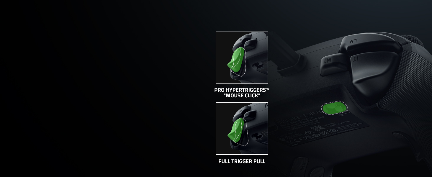 Set the triggers for instant actuation with zero-travel time or ultra-precise analog control.