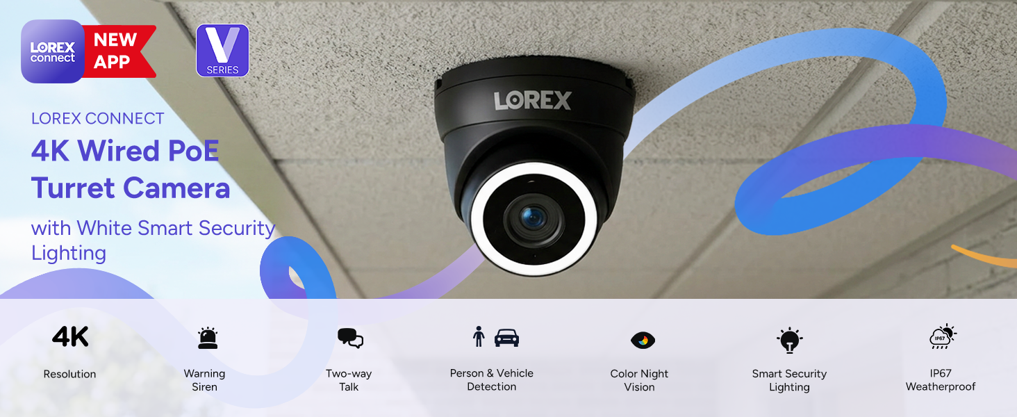 Lorex Connect 4K Wired PoE Turret Camera