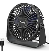 Faraday USB Desk Fans 5 Inches Portable Table Fans 360° Head Rotation Small Personal Desktop Fan ...