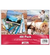 Premium Glossy Photo Paper, 4 x 6 inch, 400 Sheets, 200 gsm, Better Office Products, 4 x 6, 400-C...