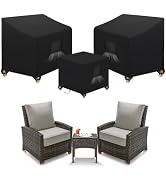 SIRUITON 3 Piece Outdoor Veranda Patio Garden Furniture Cover Set with 420D Durable and Water Res...