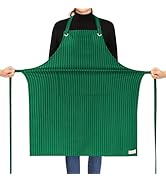 ROTANET Stripe Stretch Apron for Men Women Chef Big and Tall Large Striped Aprons with Pockets fo...
