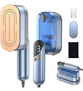 LOXP 2-in-1 Steamer Iron for Clothes, 1000W Travel Steamer with Ceramic Soleplate, 9s Fast Heat-U...