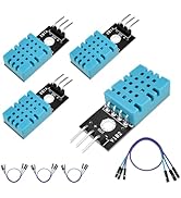 SATUY 4Pcs DHT11 Digital Temperature Humidity Sensor Module with Cable, Temp Range 0~50? (±2?), H...