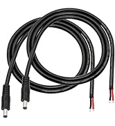 DC Power Pigtails Cable,3FT DC 5.5MM x 2.1MM Male Plug to Bare Wire Open End Power Wire Supply Re...