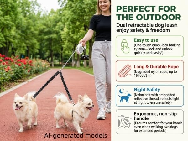 double dog leash for 2 dogs