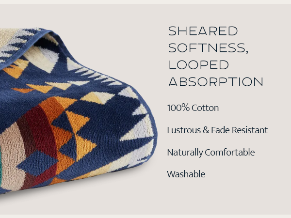 Pendleton Oversized Jacquard Spa Towel, cotton, fade resistant, washable, comfortable