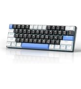 MageGee 60% Mechanical Keyboard, Gaming Keyboard with Red Switches and Sea Blue Backlit Small Com...
