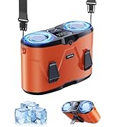 KIMMOO Dual-Motor Rechargeable Waist Fan with Ice Cooling, 25000 RPM High-Speed Neck Belt Clip-on...