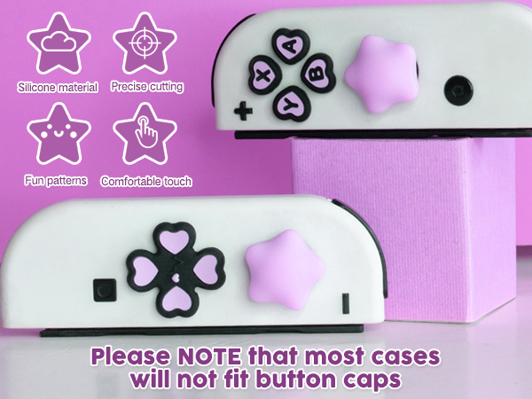 Cute Switch Joycon Thumb Grip Caps, Kawaii D-Pad Button Cover