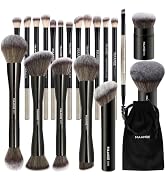 MAANGE 20 PCS Foundation Makeup Brush Set, Double-ended Kabuki Contour Brush for Liquid Powder Co...