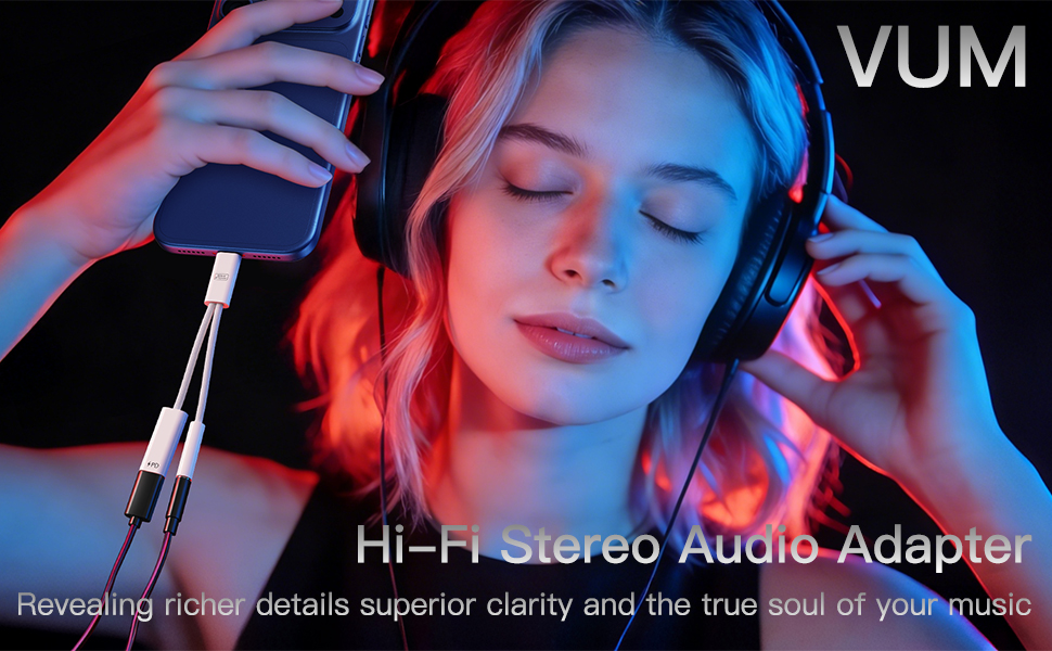 VUM 32-bit/384kHz Hi-Fi DAC &amp;amp; PD 60w Charger USBC to 3.5mm Headphone Jack Audio Adapter