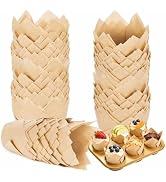 IOMDRWU Tulip Cupcake Liners, 200 Pcs Up-graded Muffin Liners, Greaseproof Parchment Paper Baking...