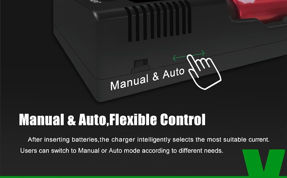 The charger intelligently selects the most suitable current