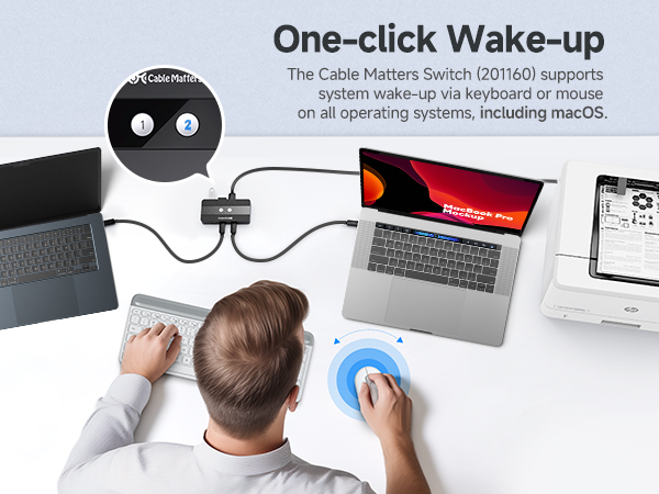 Compact USB hub switch with remote control, ideal for dual-computer workspaces