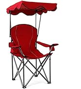 LET'S CAMP Camp Chair with Shade Canopy Folding Camping Recliner Chair with Carry Bag for Outdoor...