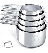 TILUCK Stainless Steel Measuring Cups Set,Kitchen Gadgets for Cooking &amp; Baking,Set of 5 (5, Sliver)