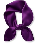 PoeticEHome Solid Color Mulberry Silk Scarf - Lightweight 26" Square Neckerchief for Women's Neck...