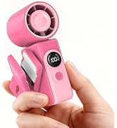Portable Clip-On Mini Fan, Hands-Free, Turbo Personal Handheld Fans Rechargeable w/ 4 Wind &amp; LED ...