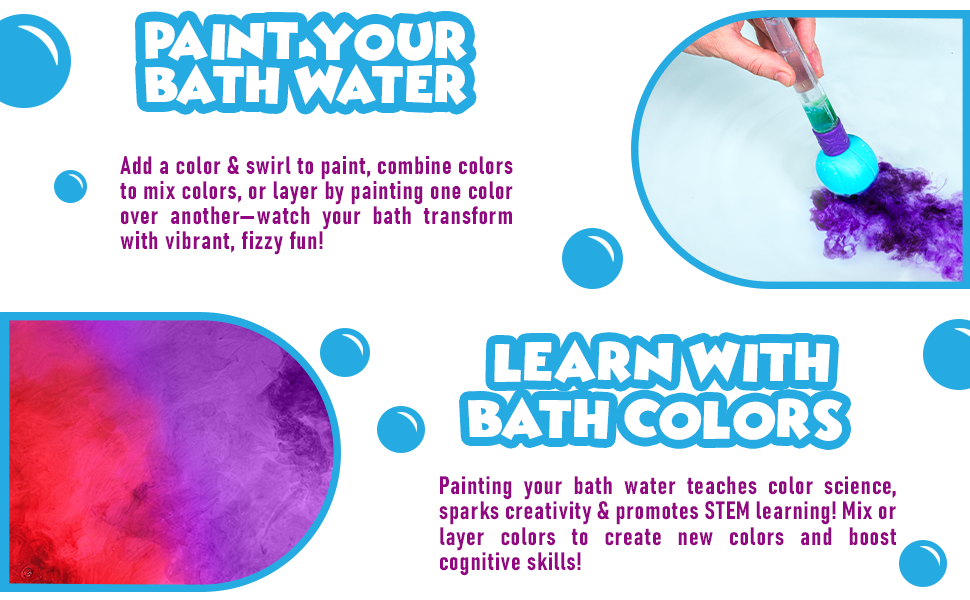 paint your bath water with bath bombs for kids