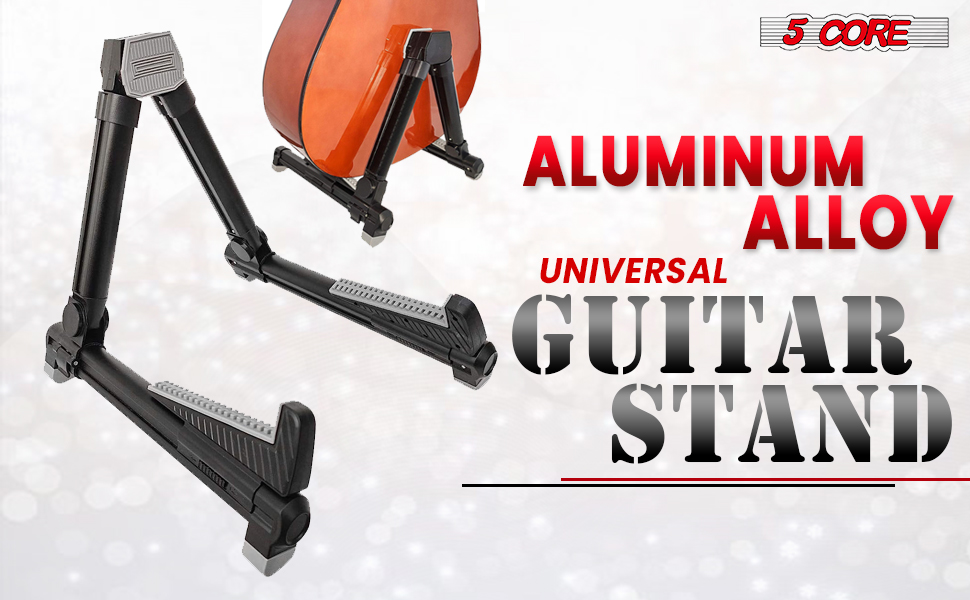Guitar Stand Silver Lightweight Premium Aluminum Build Adjustable A-Frame Stand