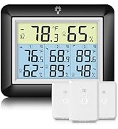 Urageuxy Wireless Indoor Outdoor Thermometer Hygrometer, Digital Temperature and Humidity Monitor...