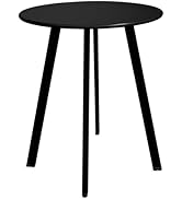 Meluvici Outdoor Side Table, Weather Resistant Patio Small Side Table Outdoor Indoor Round Metal ...