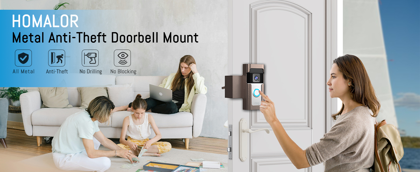 anti theft doorbell mount for ring metal