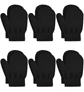 Glooarm 6 Pairs Toddler Mittens Winter Baby Mittens Gloves Kids Knitted Magic Mittens Bulk for Bo...