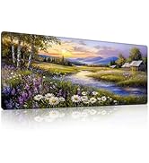 Countryside Flower Field Mouse Pad, Colorful Countryside Flower Field Mousepad - Large Non - Slip...