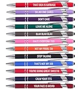 Actsun Funny Pens, 12 Pcs Pens Fine Point Smooth Writing Pens, Sarcastic Ballpoint Pens with Scre...