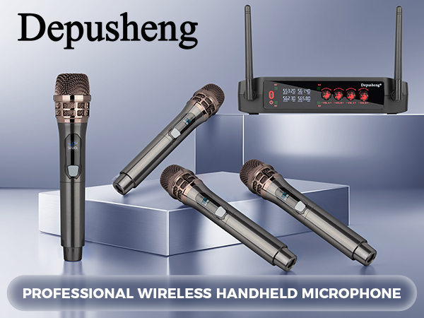 Wireless Microphone, Professional 4 ChanWireless Microphone, Professional 4 Channelsnels