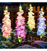 KOOPER Solar Lights Outdoor Garden Decor, 4 Pack Upgraded Delphinium Solar Garden Lights with 36 ...
