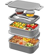 DaCool Adults Lunchbox Bento Box - 74 OZ All-in-One Stackable Leakproof Bento Lunch Box for Adult...