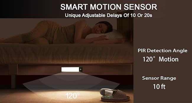 Motion Sensor and Unique Adjustable Delays of 10s or 20s