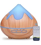 GLOXA 500ML Essential Oil Diffuser, Aromatherapy Diffuser with Remote Control, Multifunctional Ai...