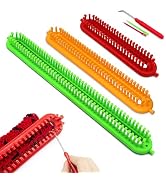 Katech 3 pcs Rectangle Knitting Looms Set Dense Pegs Loom Knitter Different Sizes Colorful Plasti...