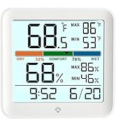 MeesMeek Indoor Thermometer Room Temperature Home Hygrometer Humidity Gauge, Accurate with Calibr...