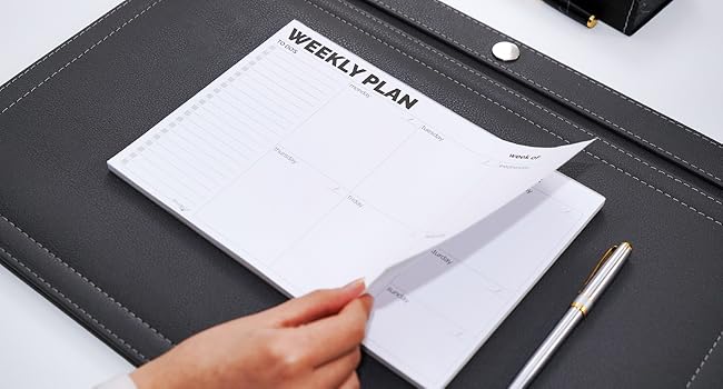 weekly planner pad, weekly planner notepad, weekly planner desk pad