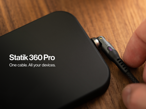 magnetic rotating tip charging cable