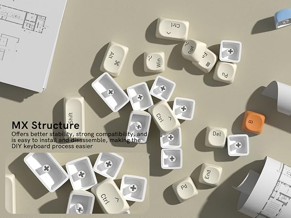 125-key layout fits Cherry and Gateron MX switches across