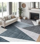 Puino Washable Modern Area Rug: 9x12 Geometric Area Rugs for Living Room Large Area Rugs for Bedr...